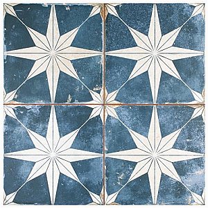 Kings Star Sky Blue and White 17-5/8" x 17-5/8" Ceramic Tile - Sold Per Case of 5 - 11.02 Square Feet Per Case