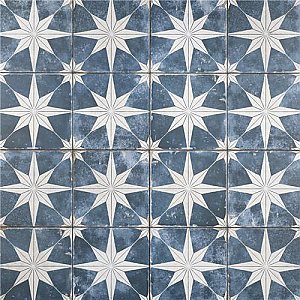 Kings Star Sky Blue and White 17-5/8" x 17-5/8" Ceramic Tile - Sold Per Case of 5 - 11.02 Square Feet Per Case