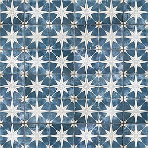 Kings Star Sky Blue and White 17-5/8" x 17-5/8" Ceramic Tile - Sold Per Case of 5 - 11.02 Square Feet Per Case