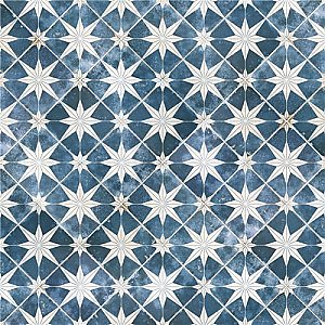 Kings Star Sky Blue and White 17-5/8" x 17-5/8" Ceramic Tile - Sold Per Case of 5 - 11.02 Square Feet Per Case