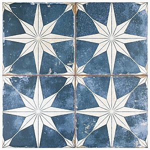 Kings Star Sky Blue and White 17-5/8" x 17-5/8" Ceramic Tile - Sold Per Case of 5 - 11.02 Square Feet Per Case