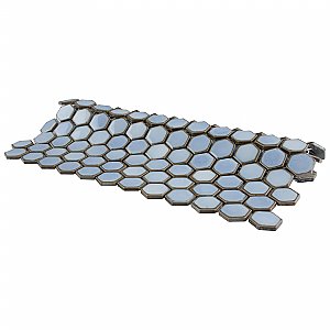 Hudson 1" Hex Frost Blue 11-7/8" x 13-1/4" Porcelain Mosaic Tile - Case of 10 Pieces - 11.2 Square Feet Per Case