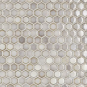 Hudson 1" Hex Dove Grey 11-7/8" x 13-1/4" Porcelain Mosaic Tile -10 Tiles Per Case - 11.2 Sq. Ft.