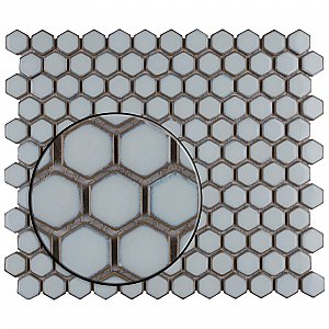 Hudson 1" Hex Silk White 11-7/8" x 13-1/4" Porcelain Mosaic Tile - Case of 10 Pieces - 11.2 Square Feet Per Case
