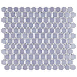 Hudson Hex 1" Glazed Porcelain Mosaic Tile - Lavender - Case of 10 Pieces - 11.15 Square Feet Per Case