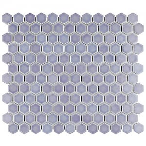 Hudson Hex 1" Glazed Porcelain Mosaic Tile - Lavender - Case of 10 Pieces - 11.15 Square Feet Per Case