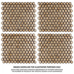 Hudson 1" Hex Caffe 11-7/8" x 13-1/4" Porcelain Mosaic Tile -10 Tiles Per Case - 11.2 Sq. Ft.
