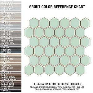 Hudson Due 2" Hex Light Green 10-7/8" x 12-5/8" Porcelain Mosaic Tile -10 Sheets Per Case -9.7 Sq. Ft.