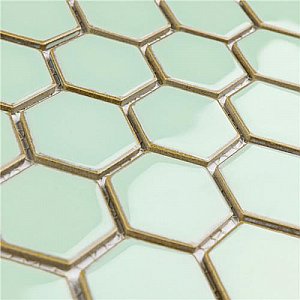 Hudson Due 2" Hex Light Green 10-7/8" x 12-5/8" Porcelain Mosaic Tile -10 Sheets Per Case -9.7 Sq. Ft.