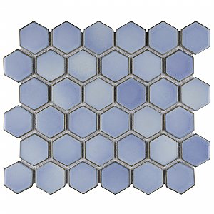 Hudson Due 2" Hex Frost Blue 10-7/8" x 12-5/8" Porcelain Mosaic Tile -10 Sheets Per Case -9.7 Sq. Ft.