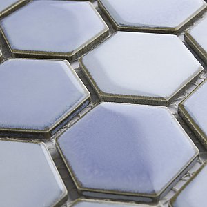 Hudson Due 2" Hex Frost Blue 10-7/8" x 12-5/8" Porcelain Mosaic Tile -10 Sheets Per Case -9.7 Sq. Ft.