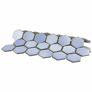 Hudson Due 2" Hex Frost Blue 10-7/8" x 12-5/8" Porcelain Mosaic Tile -10 Sheets Per Case -9.7 Sq. Ft.