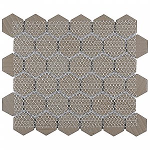 Hudson Due 2" Hex Frost Blue 10-7/8" x 12-5/8" Porcelain Mosaic Tile -10 Sheets Per Case -9.7 Sq. Ft.