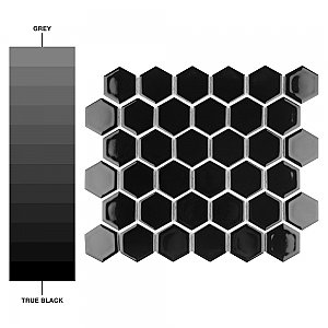 Hudson Due 2" Hex Glossy Black 10-7/8" x 12-5/8" Porcelain Mosaic Tile -10 Sheets Per Case -9.7 Sq. Ft.