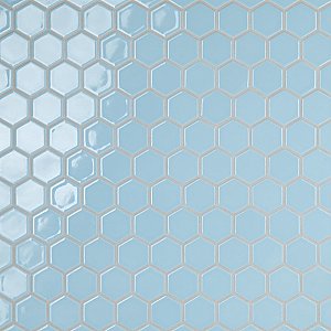 Hudson Due 2" Hex Cashmere Blue 10-7/8" x 12-5/8" Porcelain Mosaic Tile -10 Sheets Per Case -9.7 Sq. Ft.