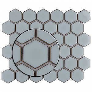 Hudson Due 2" Hex Silk White 10-7/8" x 12-5/8" Porcelain Mosaic Tile -10 Sheets Per Case -9.7 Sq. Ft.