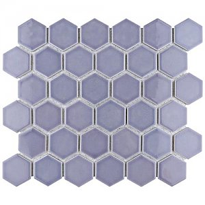 Hudson Hex 2" Glazed Porcelain Mosaic Tile - Lavender - Case of 10 Pieces - 11.15 Square Feet Per Case