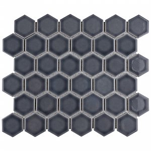 Hudson Due 2" Hex Storm Grey 10-7/8" x 12-5/8" Por Mosaic Tile10 Sheets Per Case -9.7 Sq. Ft.