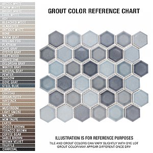 Hudson Due 2" Hex Stillwater 10-7/8" x 12-5/8" Porcelain Mosaic Tile - 10 Tiles Per Case - 10.0 Sq. Ft.