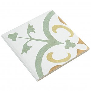 Revival Memory Mini 4" x 4" Ceramic Tile - White, Sage, Maroon - Per Case of 81 - 9.72 Square Feet