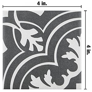 Twenties Classic Mini 4"  x 4" Ceramic Tile - Per Case of 81 - 9.72 Square Feet