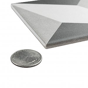 Twenties Diamond Mini 4"  x 4" Ceramic Tile - Per Case of 81 - 9.72 Square Feet