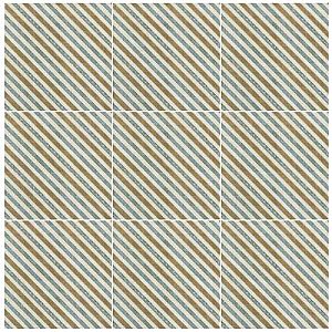 Bohemia Matrix 7-3/4" x 7-3/4" Ceramic Tile - Blue, Gray, Orange - Per Case of 25 - 10.50 Square Feet Per Case