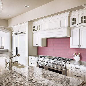Projectos Blush Pink 3-7/8"x 7-3/4" Ceramic Tile - Per Case of 50 Pieces - 11 Sq. Ft.