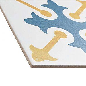 Revival Spectrum 7-3/4" x 7-3/4" Ceramic Tile - White, Orange, Blue - Per Case of 25 Tile - 10.50 Square Feet