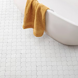Scala White 12-1/8" x 12-1/8" Porcelain Floor & Wall Tile - 9 Tiles Per Case - 9.36 Sq. Ft.