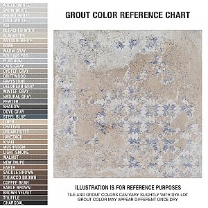 Antigua Deco Beige 13" x 13" Porcelain Floor & Wall Tile - Sold Per Case of 9 - 10.8 Sq. Ft.
