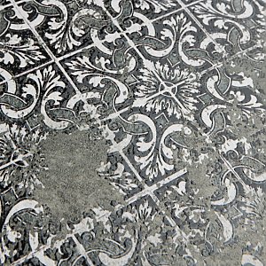 Antigua Deco Graphite 13" x 13" Porcelain Floor & Wall Tile - Sold Per Case of 9 - 10.8 Sq. Ft.