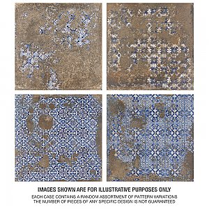 Antigua Deco Terra 13" x 13" Porcelain Floor & Wall Tile - Sold Per Case of 9 - 10.8 Sq. Ft.
