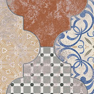 Riga Patchwork 21-3/4" x 23-1/2" Ceramic Floor & Wall Tile - 7 Tiles Per Case - 13.44 Sq. Ft.