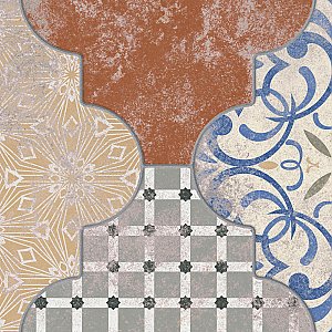Riga Patchwork 21-3/4" x 23-1/2" Ceramic Floor & Wall Tile - 7 Tiles Per Case - 13.44 Sq. Ft.