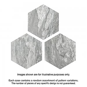 BioTech Bardiglio Hex 11" x 13" Porcelain Floor & Wall Tile - Per Case of 14 - 10.64 Sq. Ft.