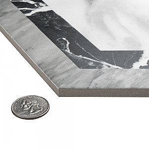 BioTech Bardiglio Hex Agra 11" x 13" Porcelain Floor & Wall Tile - Per Case of 14 - 10.64 Sq. Ft.