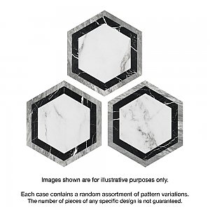 BioTech Bardiglio Hex Agra 11" x 13" Porcelain Floor & Wall Tile - Per Case of 14 - 10.64 Sq. Ft.
