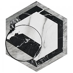 BioTech Bardiglio Hex Agra 11" x 13" Porcelain Floor & Wall Tile - Per Case of 14 - 10.64 Sq. Ft.