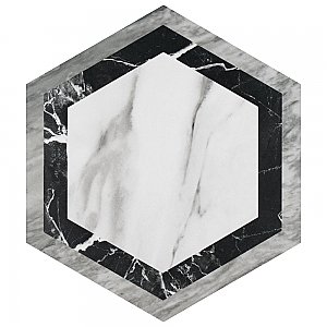 BioTech Bardiglio Hex Agra 11" x 13" Porcelain Floor & Wall Tile - Per Case of 14 - 10.64 Sq. Ft.