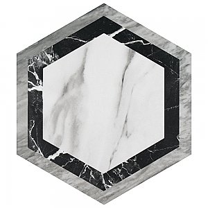 BioTech Bardiglio Hex Agra 11" x 13" Porcelain Floor & Wall Tile - Per Case of 14 - 10.64 Sq. Ft.
