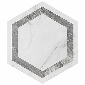BioTech Venato Hex Deco Grey 11" x 13" Porcelain Floor & Wall Tile - Per Case of 14 - 10.64 Sq. Ft.