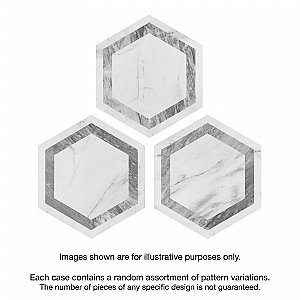 BioTech Venato Hex Deco Grey 11" x 13" Porcelain Floor & Wall Tile - Per Case of 14 - 10.64 Sq. Ft.