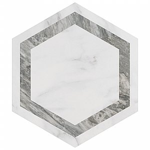 BioTech Venato Hex Deco Grey 11" x 13" Porcelain Floor & Wall Tile - Per Case of 14 - 10.64 Sq. Ft.
