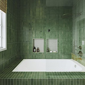 Phoenix Green 1-7/8" x 17-3/4" Porcelain Floor & Wall Tile - 32 Tiles Per Case - 7.43 Square Feet