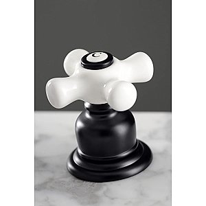 American Classic Two-Handle 3-Hole Deck Mount Widespread Bathroom Faucet with Pop-Up Drain - Matte Black