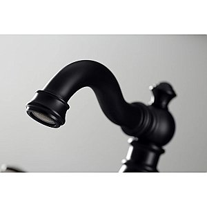 American Classic Two-Handle 3-Hole Deck Mount Widespread Bathroom Faucet with Pop-Up Drain - Matte Black