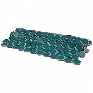 Tribeca 1" Hex Glossy Jade Green Porcelain Mosaic Tile - Sold Per Case of 10 Sheets - 8.65 Square Feet Per Case