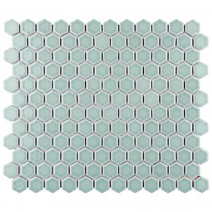 Tribeca 1" Hex Glossy Gray Mist Porcelain Mosaic Tile - Sold Per Case of 10 Sheets - 8.65 Square Feet Per Case