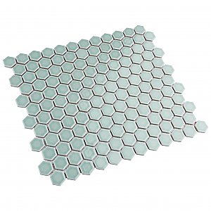 Tribeca 1" Hex Glossy Gray Mist Porcelain Mosaic Tile - Sold Per Case of 10 Sheets - 8.65 Square Feet Per Case